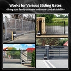 TOPENS DKC2000S Solar Sliding Gate Opener Chain Drive Automatic Gate Motor for Heavy Driveway Slide Gates Up to 4400 Pounds, Electric Gate Operator Battery Powered with Solar Panel Remote Control Kit