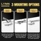 LYNN HARDWARE Heavy Duty Automatic Door Closer (Black) - Commercial Grade, Contractors Choice, Adjustable Speed & Force, Delayed Closing Timer, 3 Mounting Options, 3 Hour Fire Rated (DC8016 Model)