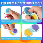 Fidget Toys Adults, Sensory Toys for Kids with Autism, Anxiety Relief Items for ADHD Stress Relief, Texture Worry Stone for Teens & Flip Slider - Treasure Box Toys for Classroom (6pcs)