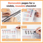 ADHD Cleaning Planner – Reusable Dry-Erase Sleeve Fridge Kit, Removable Coil Pages, Emergency & After-Party Plans, Cleaning Schedule and Checklist, ADHD Planner for Adults Women