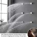KATAIS Full Body Shower System Chrome Tempreature Display Shower Faucet Set with 12 inch and 8 inch Shower Head, with Handheld Spray and 6 PCS Body Jet
