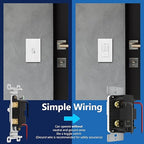 LIDER Motion Sensor Dimmer Switch for Dimmable 200W LED/CFL Lights, 3-Way, 120 V, Modern Upgrade, No Neutral Required, No Ground Required, UL Listed, Wall Plate Included, White, New Version