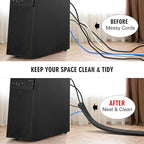 Moxita 25ft - 3/4 inch Cord Protector Cable Sleeve Split Wire Loom Tubing for Power Cord Audio USB Cable, Wire Cover Cable Management Sleeve for TV Computer, Cord Protectors from Pets Chewing, Black