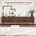 Merax Mid Century 70" TV Stand, Modern Entertainment Center for TVs up to 80", Media Console with Storage, 2 Cabinets & 2 Drawers for Living Room, Office