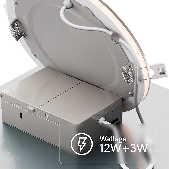 INFIBRITE 6 in Slim Recessed LED Downlight with Night Light 5CCT Selectable White New Construction 12 Watt 1050LM Triac Dimmable 6 Pack