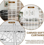 24 Pcs PVC Hanging Room Divider,Flower Carving Pattern Panels,Decorative Wall Screen Panel, Room Divider Partitions Panel Screen for Decorating Bedroom Dining Kitchen Office Studio 29 * 29cm
