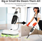 Elev8 Prestige Electric Steam Mop – 15-in-1 Detachable Floor Scrubber with 3 Steam Modes – Electric Mop for Hardwood Floors, Kitchen Hoods & Worktops Cleaning