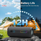 YOLOEMOT Portable Speaker Bluetooth, Powerful Deep Bass, Wireless Stereo Pairing, IPX7 Waterproof Dustproof,12H Playtime, Portable Outdoor Speaker for Travel, Sport, Party, Biking (Black)