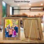 IBosins 5 Pack 8 Inch Plate Holder Display Stands, Large Metal Gold Frame Stand for Picture, Book, Photo Easel, Creation, Collectibles