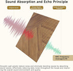 Autorific Acoustic Wall Panels,6 Pack Total Size 72 x 48 Inches,Self-Adhesive Decorative Acoustic Panels for Wall and Ceiling,3D UV Printing with Wood Look,Beech