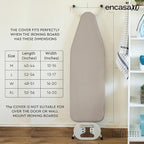 Encasa XO Ironing Board Cover and Pad 49"x18" - 4mm Felt Wide Iron Board Cover with Padding - Heat Resistant, Stain-Safe Dye, Non Slip Elastic Bungee Cord Tightening Iron Table Cover Mint Green