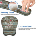 Mouse Pad Wrist Support and Keyboard Wrist Rest Set with Coasters, Inspirational Quote Stay Positive Work Hard and Make It Happen Non-Slip PU Base Ergonomic Mousepad for Home Office Working Studying