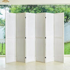 Pegboard Display, 5.6Ft Wooden Room Divider Folding Privacy Screens Portable Freestanding Wall Organizer for Retail Craft Art Display Board (6panels, White)