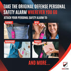 Original Defense® Siren Self-Defense Alarm - 130 dB Keychain Alarm with LED Strobe Light for Women, Children, and Elderly - Police Recommended - (Magenta, 1 Count)