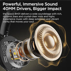 Hybrid Active Noise Cancelling Headphones: Wireless Over Ear Bluetooth 6.0 Headphones, 120H Playtime Lightweight Bluetooth Headset with Mic, Hi-Fi Deep Bass, Foldable for Travel, Work, Home Office