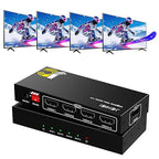 HDMI Splitter 1 in 4 Out, JCHICI HDM1 Switcher Splitter 4K@60Hz 4:4:4, HDMI Spliter for Dual Monitors, EDID Control, Compatible with Xbox PS4 Blu-Ray Player HDTV (1 Source onto 4 Displays)