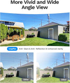 LongPlus 5MP Safe View Window Camera: 2 Packs 3K Window Cameras for Home Security Indoor & Outdoor, Anti-Glare Color Night Vision, Human/Car Detection, 24/7 Recording, No Drill Ideal for Apartment