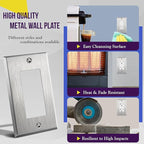 ENERLITES Decorator Switch or Receptacle Outlet Metal Wall Plate, Corrosion Resistant, Size 1-Gang 4.50" x 2.76", UL Listed, 7731, 430 Stainless Steel, Silver