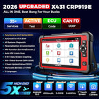 LAUNCH X431 CRP919E OBD2 Scanner, 2026 Bidirectional Scan Tool as CRP919EBT, CANFD/DoIP/FCA SGW, ECU Code, 35+ Service, Active Tests, All-in-One Full System Diagnosis, BST360 & i-TPMS, 2 Year Update