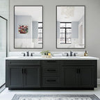 Bathroom Vanity Mirror for Wall, 2 Pack 36" x 24" Metal Framed Rectangular Bathroom Wall Mirror for Over Sink, HD Shatterproof Glass, Hangs Horizontally or Vertically(Black)