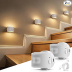 DORESshop Motion Sensor Night Light Indoor, Rechargeable Night Lights, Magnetic Stick-On Stair Lights 3000K Warm White, Battery Operated Lights for Hallway,Kitchen,Closet,Bedroom