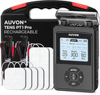AUVON Rechargeable Digital TENS Unit Muscle Stimulator with 600 mAh Battery, TENS Machine with 8 Customizable Modes, Electric Massager for Shoulder, Back Pain Relief, 6 TENS Pads, A Carry Case