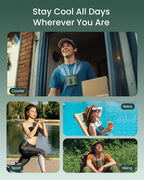 Primelove 10000mAh Portable Waist Rechargeable Fan,Clip on Belt Fan With 10 Speeds 16000PRM Strong Airflow,Hands-Free Hanging Neck Fan,Long-Lasting Cooling for Camping,Hiking,Outdoor,Jobsite,Green