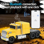 WSTER American Truck Bluetooth Speaker with HD Sound, TWS Pairing, LED Party Light, Operation Panel, Built-in Mic, Portable Car Model Speaker for Parties, Beach, Outdoor Activities (Yellow)