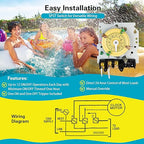 T101 Mechanical Timer Switch, 120V 40A SPST, 2HP for Outdoor Light Timer, Water Heater, HVAC & Pool Pump – 12 ON/Off Cycles, Manual Override, Trippers Included – Ideal for All Uses
