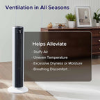 LEVOIT Tower Fan for Bedroom, 25ft/s Velocity Standing Fan with 28dB Quiet for Sleep, Remoter, 12H Timer, 5 Speeds, 4 Modes, 90° Oscillation for Home, Office, Indoor, Bladeless 36 inch, White