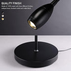 O’Bright Ray – Adjustable LED Beam Floor Lamp, Dimmable and Zoomable Spotlight, Flexible Gooseneck, Reading/Crafting Standing Lamp, Work Table Light, Matte Black