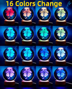 Conalisk 3D Four-Leaf Clover Crystal Ball Lamp,Lifelike 3D LED Clover Night Light,16 Colors Changing Light,Dimmable Remote Control,Clover Lamp Gift (Four-Leaf Clover)
