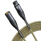AA AUDIO ACCESSORY Gold Series Star Quad Studio XLR Cables 6.6ft, Neutrik Connectors, 19AWG OFC, Kevlar-Reinforced Nylon Braided Handmade Microphone Cable, 100% OFC Braid and Al-Foil Shielding