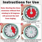KwonfaiDelil 60-Minute Magnetic Visual Timer, Silent Operation and No Battery Needed, Time Management Tools for Kitchen, Homeschool Desk, Office Meetings & Home Learning Timer (Green)