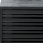 SAFAVIEH ESMA TV Stand for up to 65" Flatscreen – Black, Sliding Doors with Interior Storage, Entertainment Media Console (MED9640B)