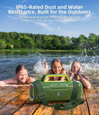 Portable Bluetooth Speaker Wireless,140W Peak Loud Sound with 2 Subwoofers and 2 Tweeters, Plus Bass Boost, IP65 Waterproof Outdoor Speaker, 24H Playtime, RGB Lights, TF/AUX/USB/Mic Input, Large Party