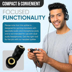 Tempting Table 3.5 mm Headphone Jack to Two 3.5 mm Speaker and Headphone AUX Audio Cable Splitter, Black