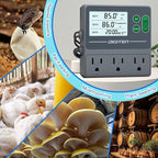 DIGITEN Temperature and Humidity Controller with Timer - 3 Outlet, 2 Separate Probes, Plug in Temperature Controller for Reptiles,Snake, Mushrooms, Tent, Triple Control for Temp,Humidity,Time
