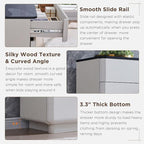 JXQTLINGMU 9 Drawer Dresser for Bedroom, 52" Wide Modern Wood Dressers with Push-to-Open Drawers for Closet Storage, Chest of Drawers TV Stand for Living Room & Hallway, Curved Profile, White Oak