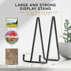 IPAME 12 Inch Large Plate Stands for Display - Metal Picture Frame Easel Stands for Plates, Books, Platters, Plaques, Decor (2 Pack)