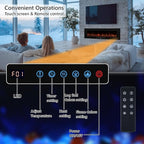 36" Electric Fireplace Inserts, Recessed & Wall Mounted Fireplace Heater Colorful Flame &Fuel, Remote Control Setting Dimer, Thermostat &Timer, Plug in &Hard-Wire Option, 750W/1500W, Black