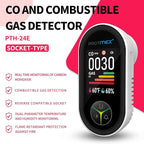 Protmex 4-in-1 Carbon Monoxide & Gas Detectors Plug in Large LCD Screen, Home CO Gas Detector with Temperature & Humidity Monitoring - 4 in 1 CO and Gas Detector Easy Installation for Home Travel