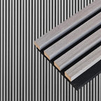 NeatiEase Wood Wall Panels, 9 Feet Acoustic Slat Wall Panels for Interior Wall Decor and Noise Reduction, Decorative Slat Wall Paneling, Gray Oak, 6-Piece