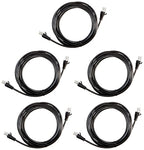 Amazon Basics RJ45 Cat 6 Ethernet Patch Cable, 1Gpbs Transfer Speed, Gold-Plated Connectors, 10 Foot - Pack of 5, Black