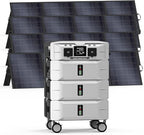 IEE SP5000 Solar Generator 5000W, 7680Wh Power Station with 4x200W Solar Panels, 5 AC Outlets(9000W Surge), 120V/240V Dual Voltage, LiFePO4 Battery for Home Backup Outdoors Camping RV Emergency