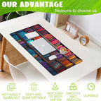 Eflxamz Large Gaming Mouse Pad for Desk,Bookshelves Full of Books Desk Mat,Colorful Books Desk Pad,Extended Big Computer Keyboard Mouse Pad with Non-Slip Base and Stitched Edge,35.4"x15.7"
