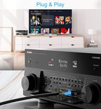 BlueRigger Digital Optical Audio Toslink Cable (25FT, Fiber Optic Cord, in-Wall CL3 Rated, 24K Gold-Plated) - Compatible with Home Theatre, Sound Bar, TV, Xbox, PlayStation PS4