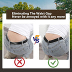 JASGOOD Women No Show Stretch Belt Elastic Web Strap Belt with Flat Buckle for Jeans Pants Dresses
