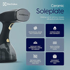 Electrolux Steamer for Clothes, LX15003 Portable Handheld Fabric and Garment Steamer Iron Press Wrinkle Remover with Lint Remover & Fabric Brush – Black