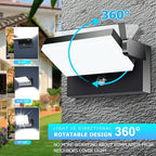 WISELUME 60W LED Outdoor Wall Light – 360° Rotatable, Motion Sensor & Color Temp Adjustable (3000K/4000K/6500K) Commercial Security Wall Mount for Barn, Proch,Garage & Yard